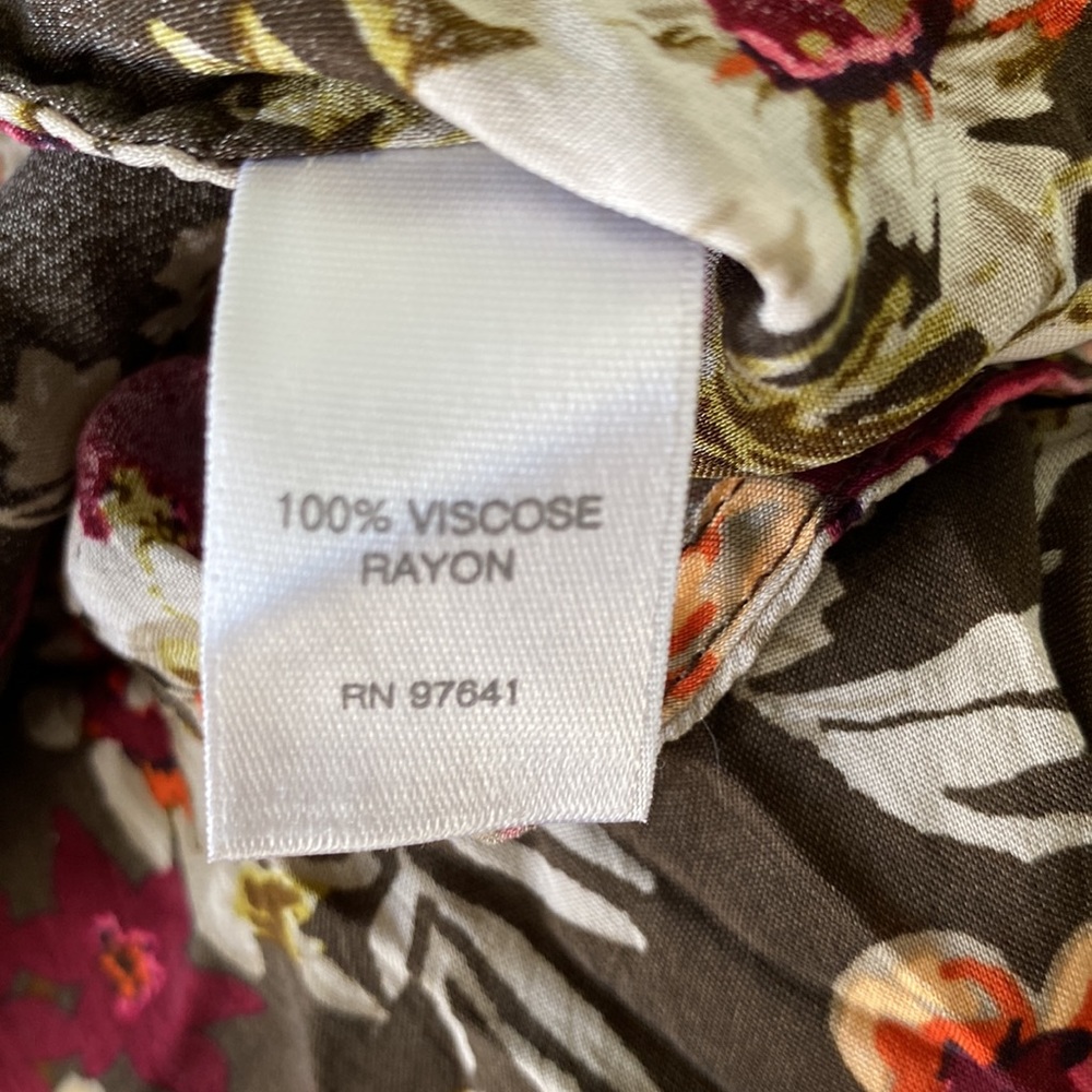 J. Jill Brown Floral Pintuck Pleated Blouse - S - Picture 10 of 11
